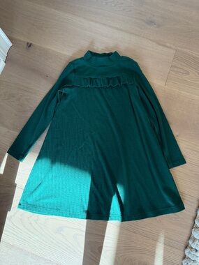 Hanna Andersson Emerald Green Ribbed Knit Dress